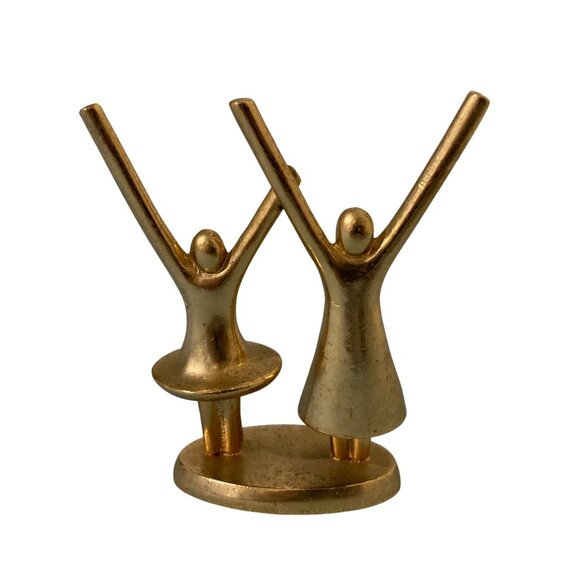 Vintage Gold Tone Dancing Couple Figurine Love - Picture 2 of 4